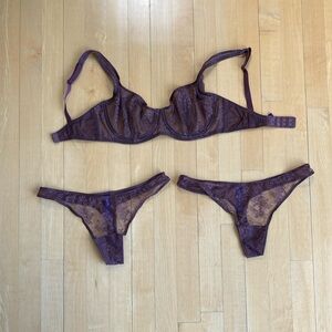 Journelle Romy bra and thong set in Marron - BRAND NEW, UNWORN